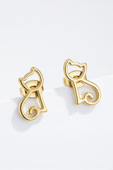Boucles d'oreilles - Chat doré