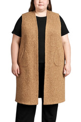 Veste longue sans manches en bouclette