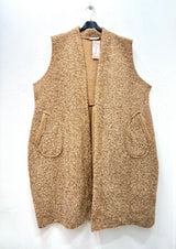 Veste longue sans manches en bouclette