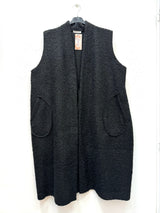 Veste longue sans manches en bouclette