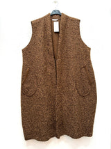 Veste longue sans manches en bouclette