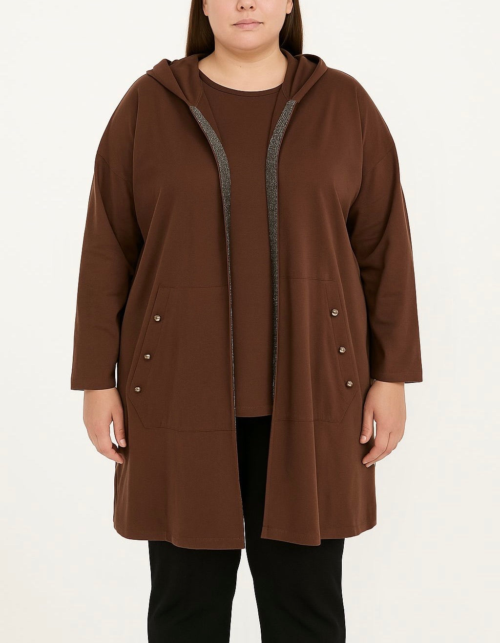 Gilet long avec capuche