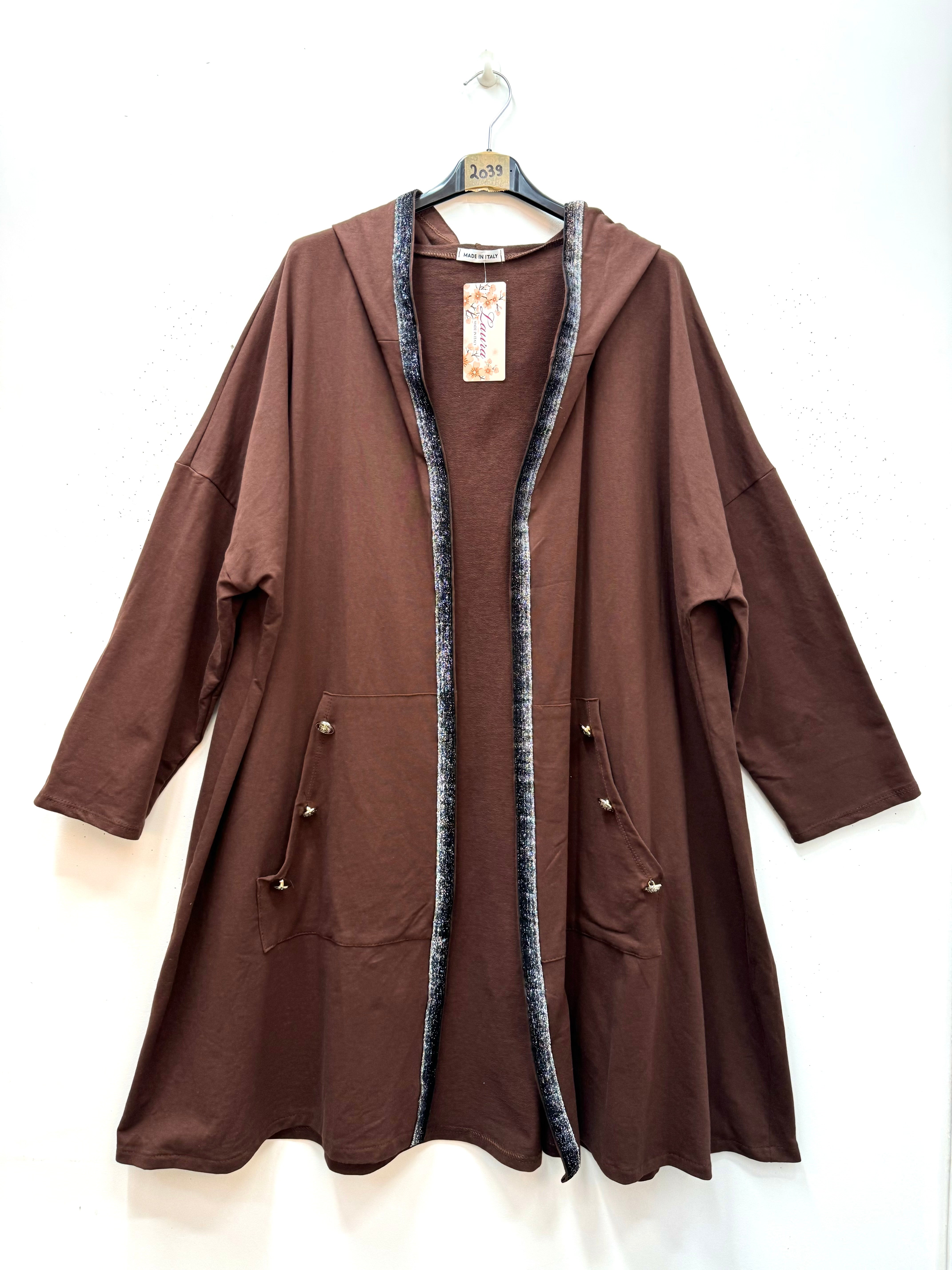 Gilet long avec capuche