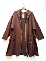 Gilet long avec capuche