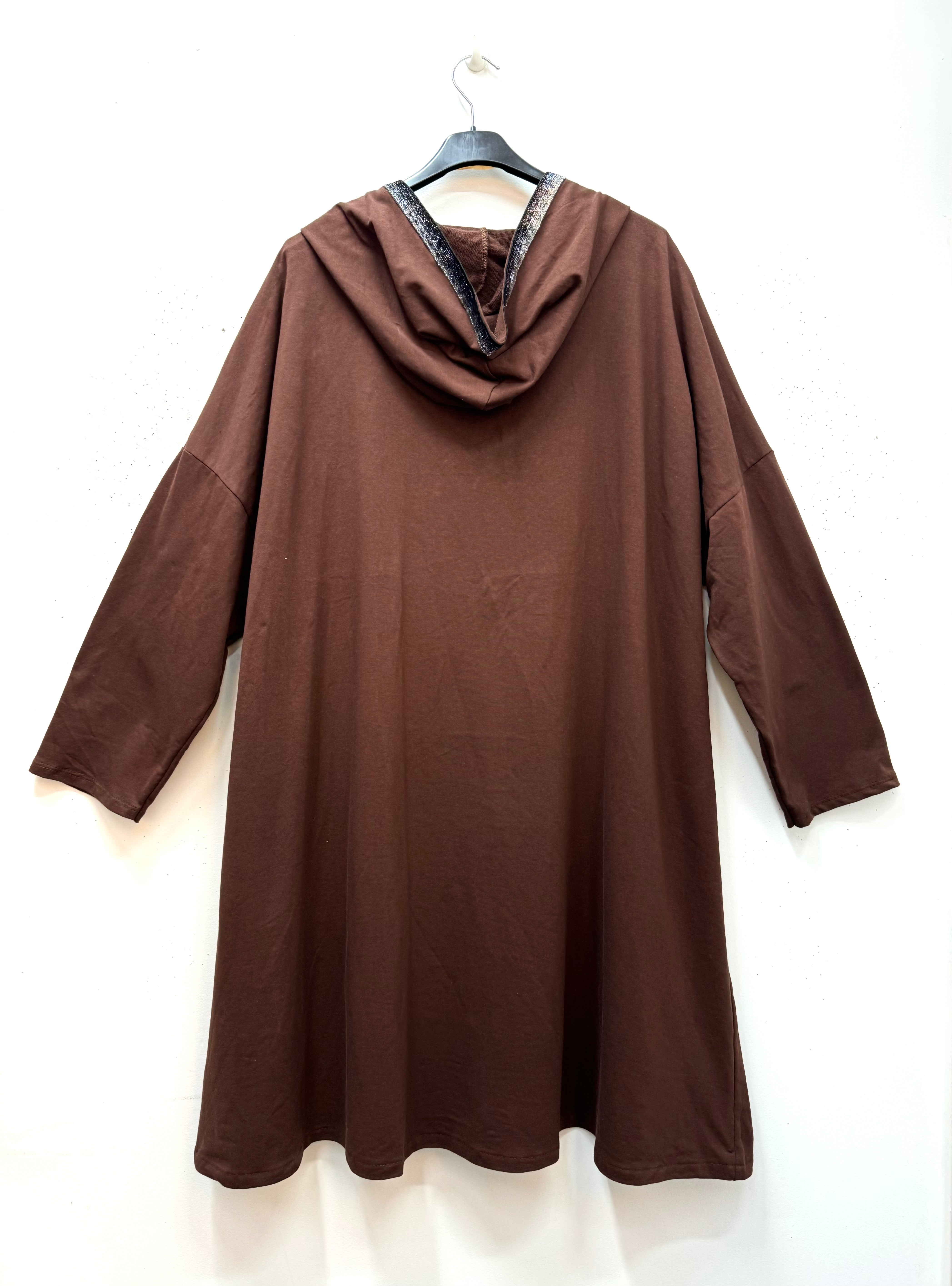 Gilet long avec capuche