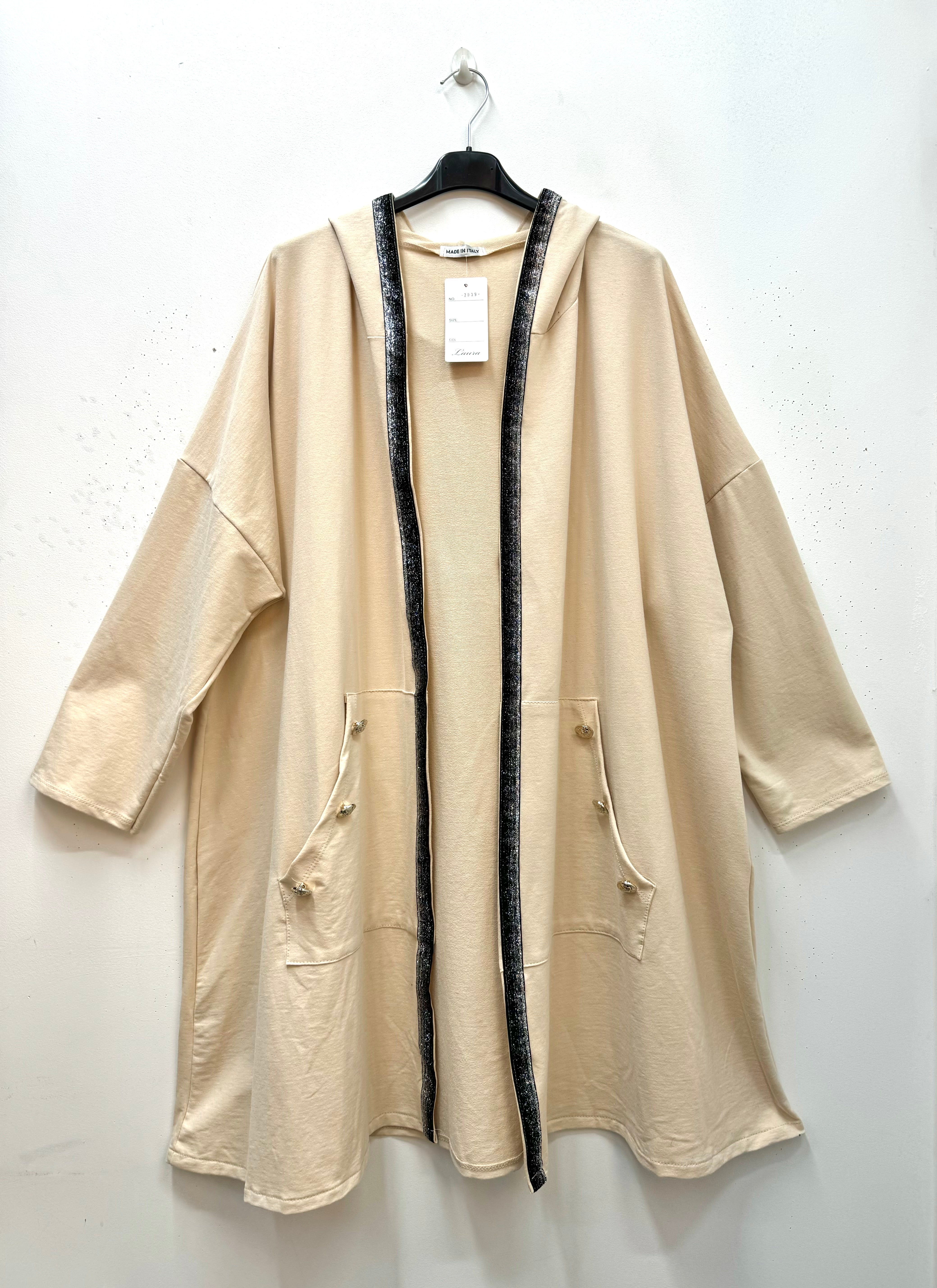 Gilet long avec capuche