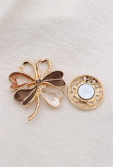 Broche aimantée - feuille ajourée