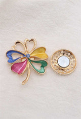 Broche aimantée - feuille ajourée