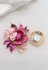 Broche aimantée - Fleurs avec grande perle
