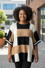 Pull manches courtes avec lignes