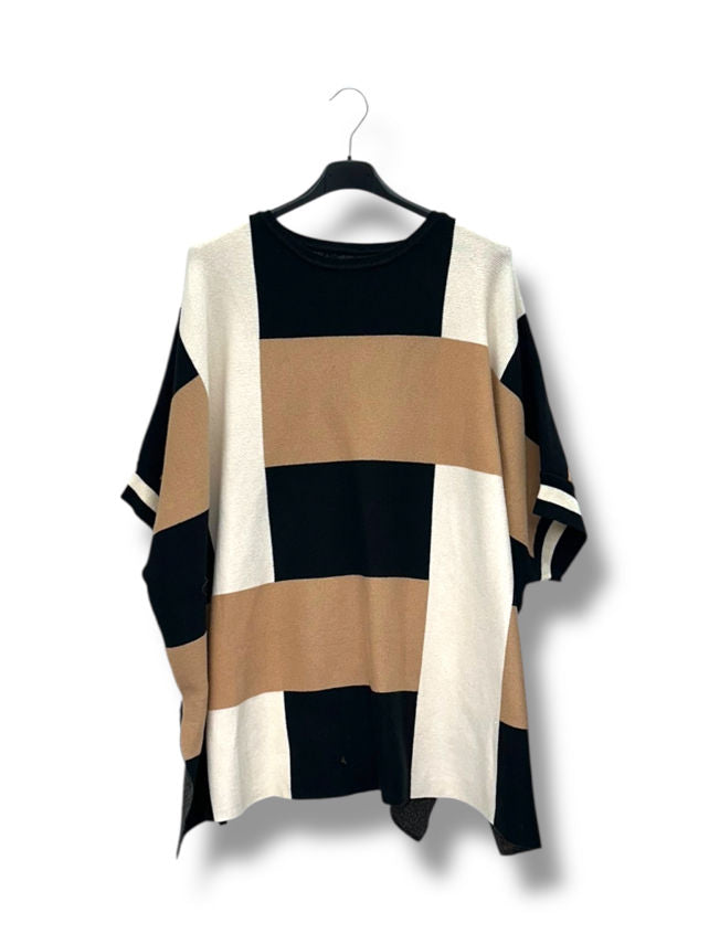 Pull manches courtes avec lignes