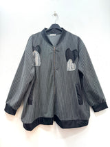 Gilet style bombers à rayures coeur brillants