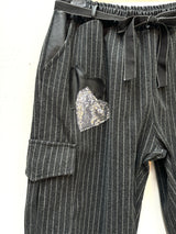 Pantalon à rayures touché laine