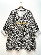 T-shirt sweat léopard "J'adore"