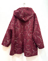 Manteau à capuche - laine bouillie brodée