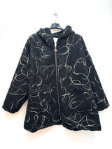 Manteau à capuche - laine bouillie brodée