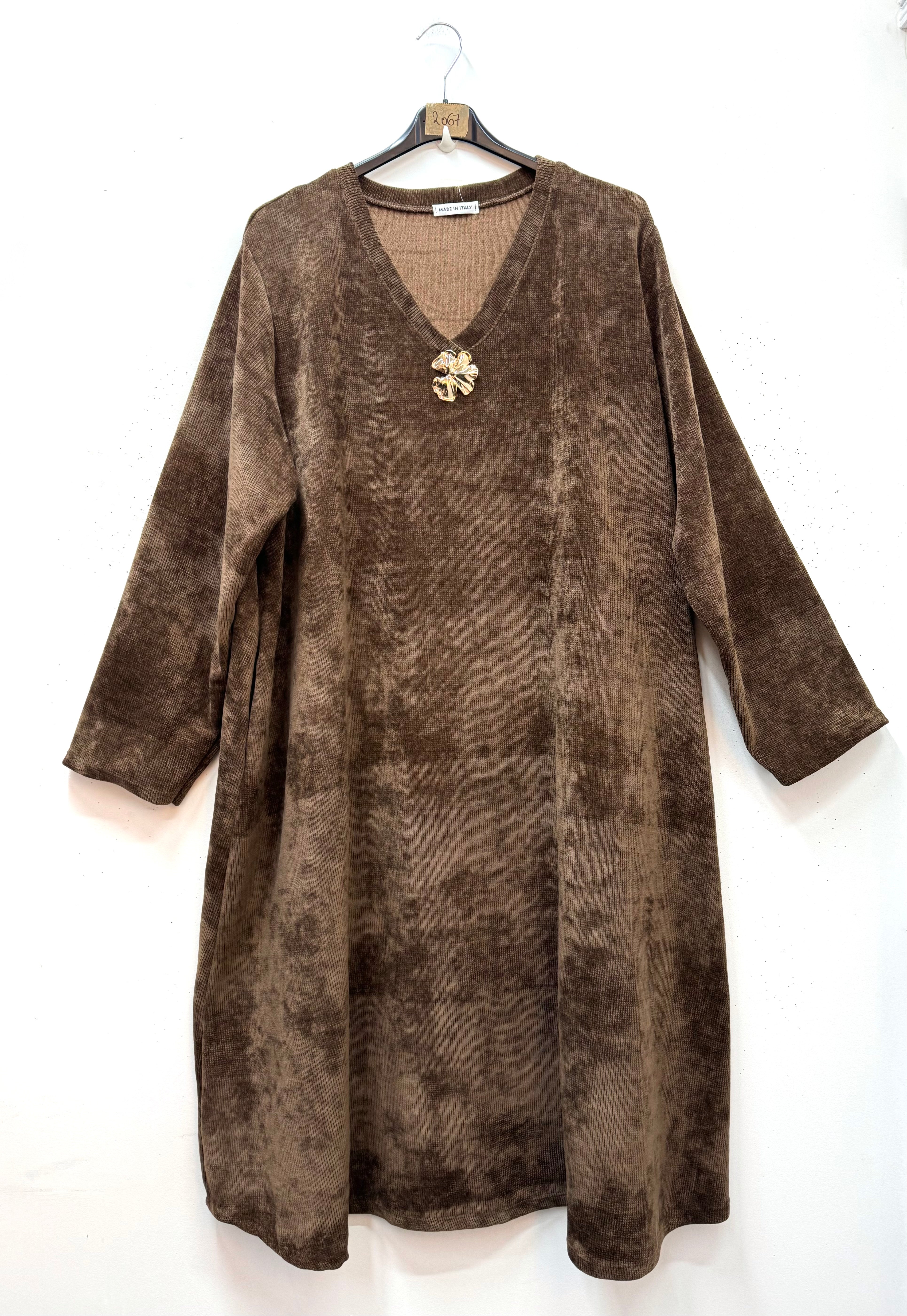 Robe évasée en velours côtelé