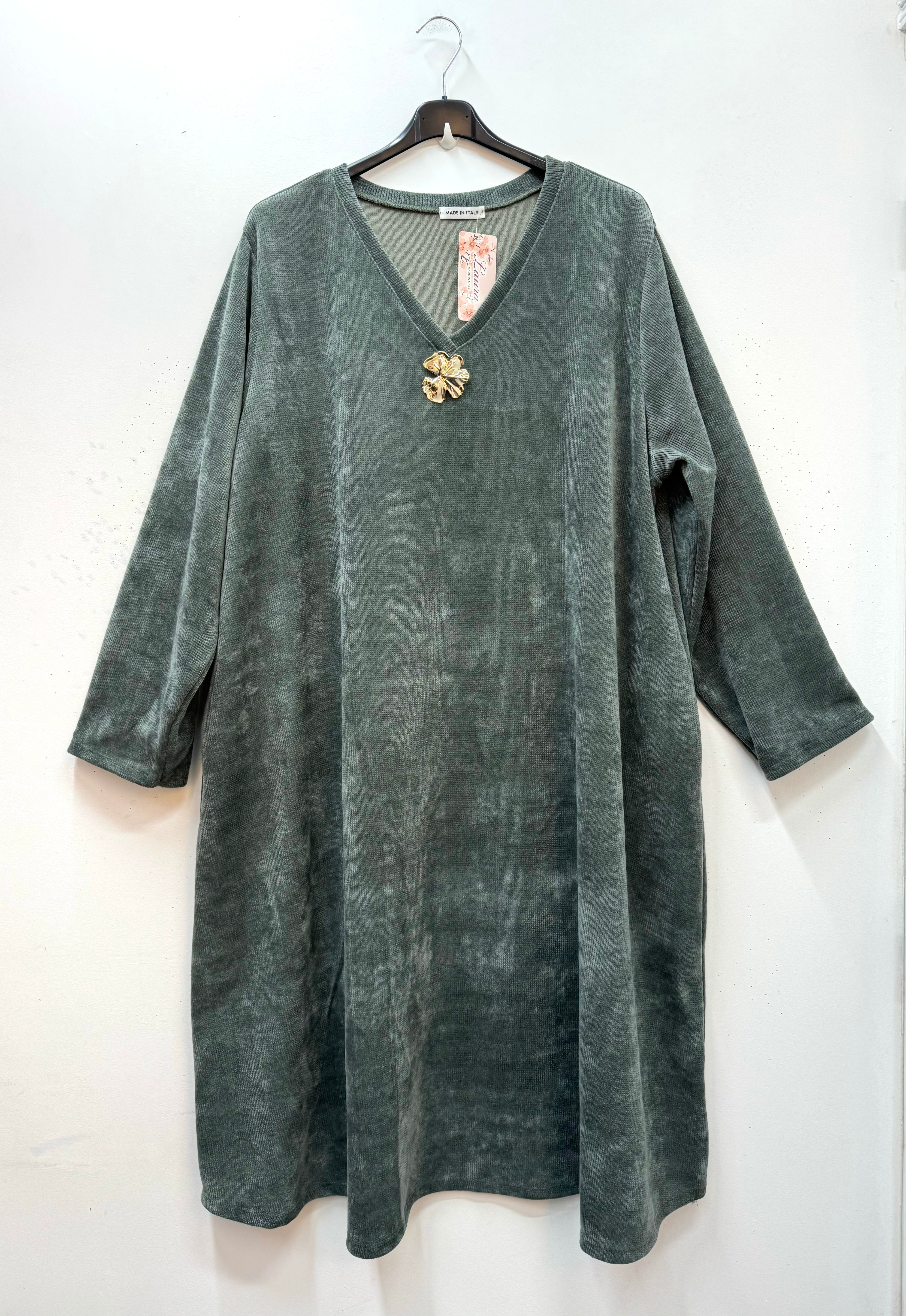 Robe évasée en velours côtelé