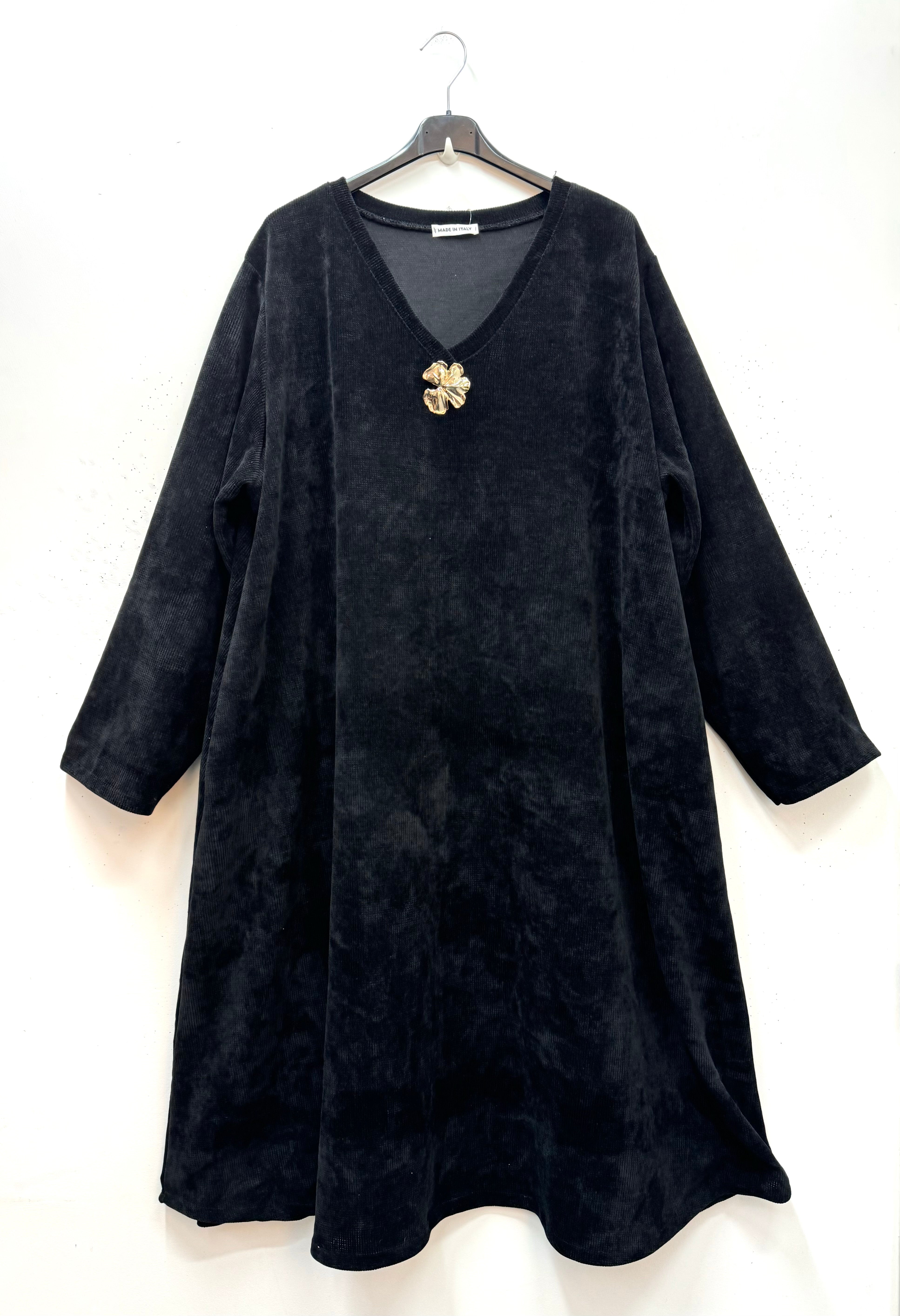 Robe évasée en velours côtelé