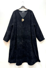 Robe évasée en velours côtelé