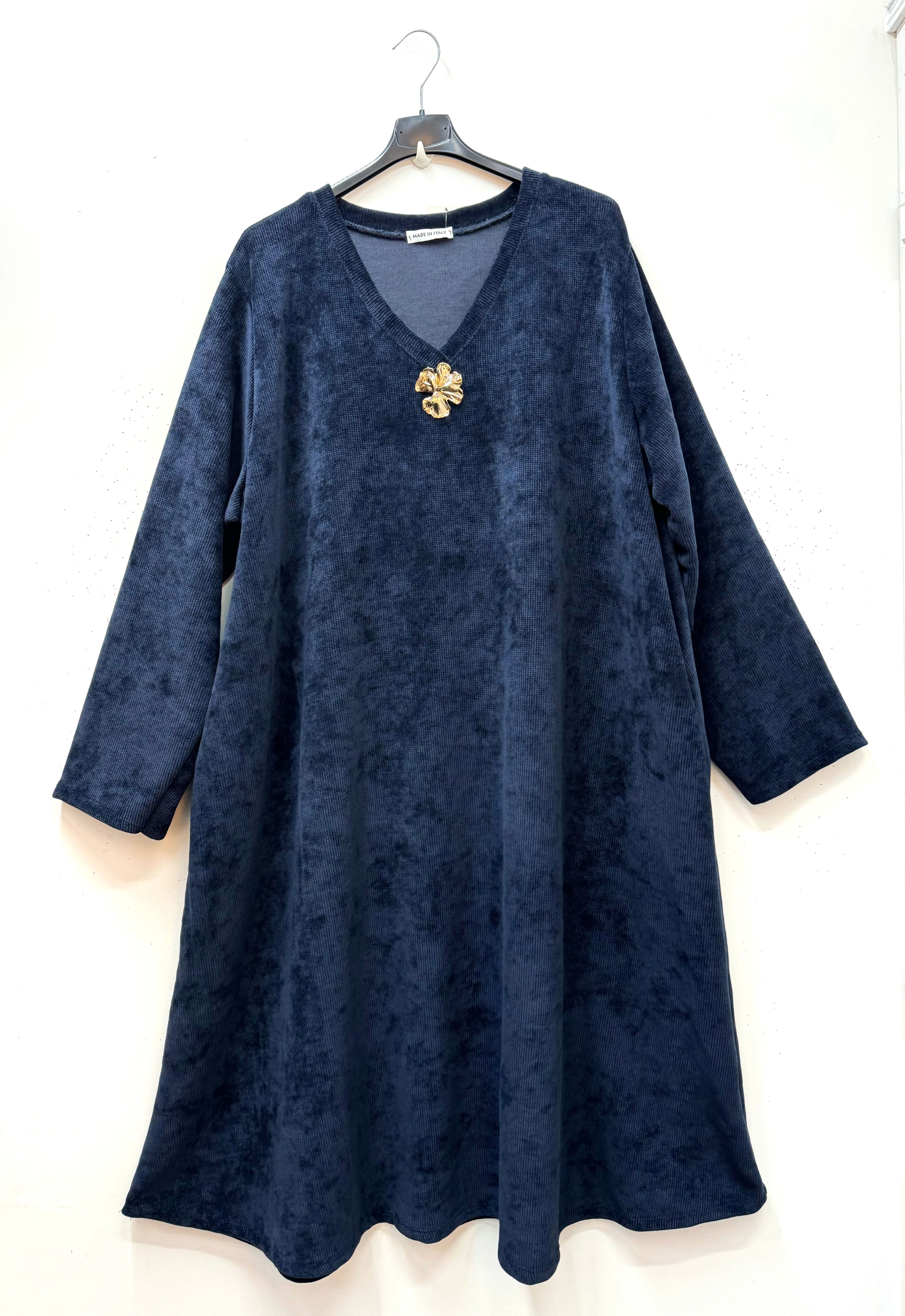 Robe évasée en velours côtelé