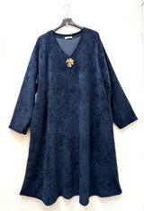Robe évasée en velours côtelé