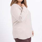 Pull uni coupe droite col V