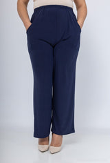 Pantalon stretch classique droit avec poches - Bleu