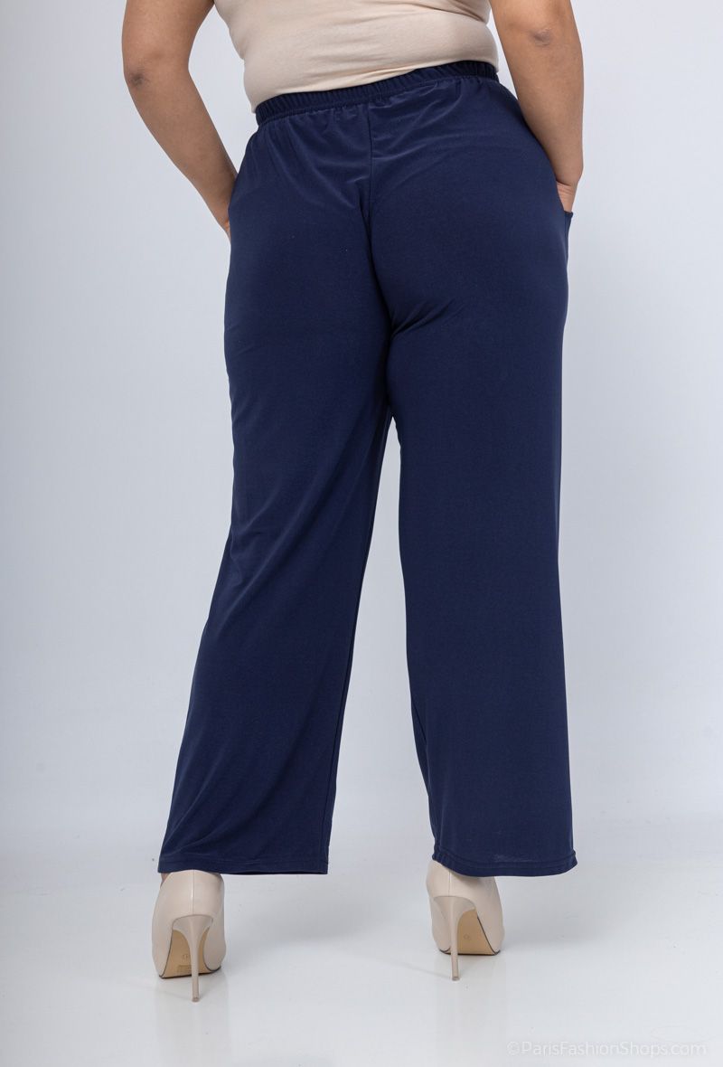 Pantalon stretch classique droit avec poches - Bleu
