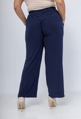 Pantalon stretch classique droit avec poches - Bleu