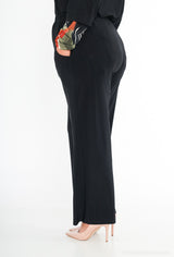 Pantalon stretch classique droit avec poches - Noir