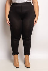Legging taille élastique avec dentelles