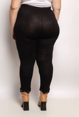 Legging taille élastique avec dentelles