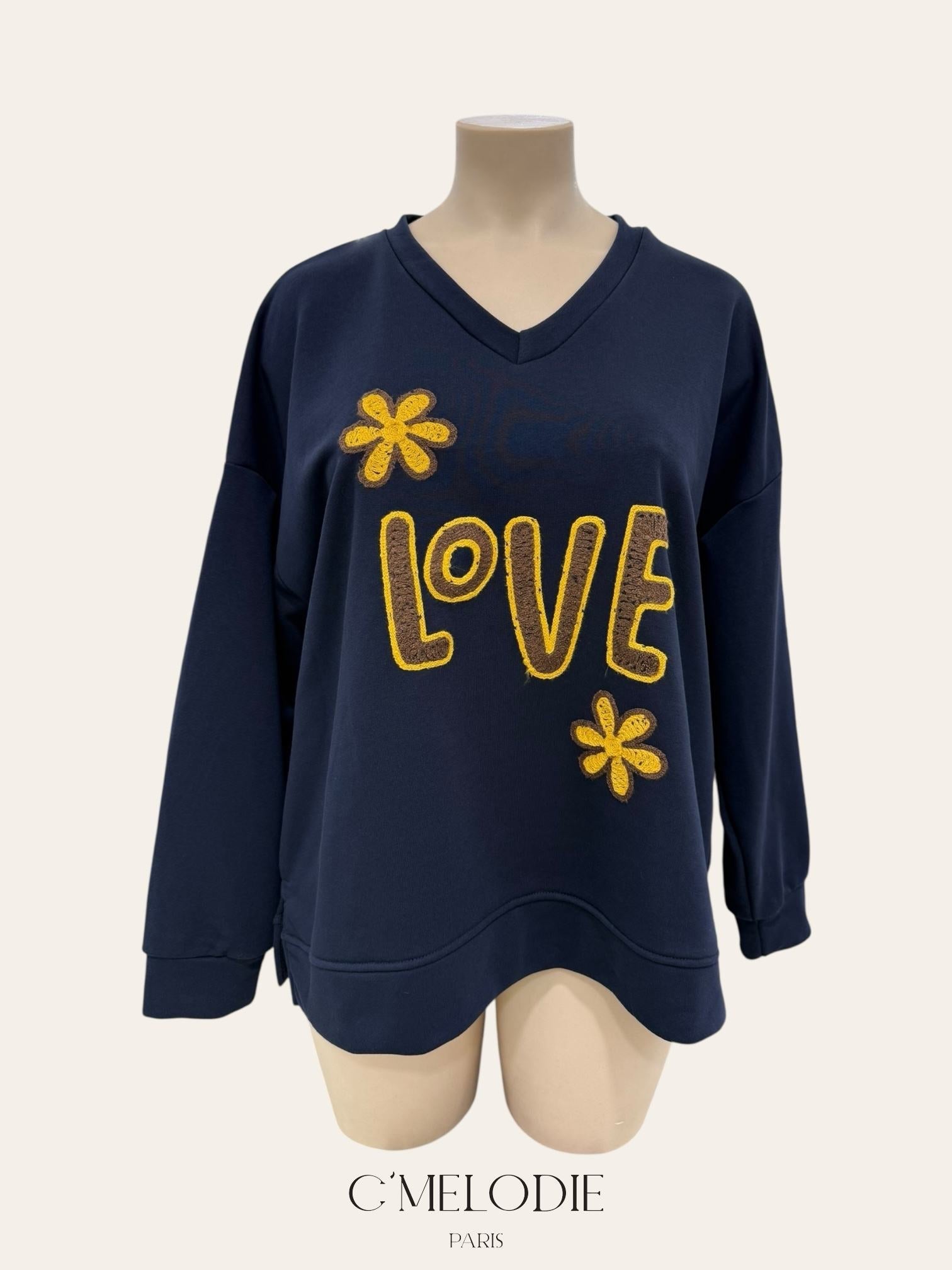 Sweat col v - LOVE