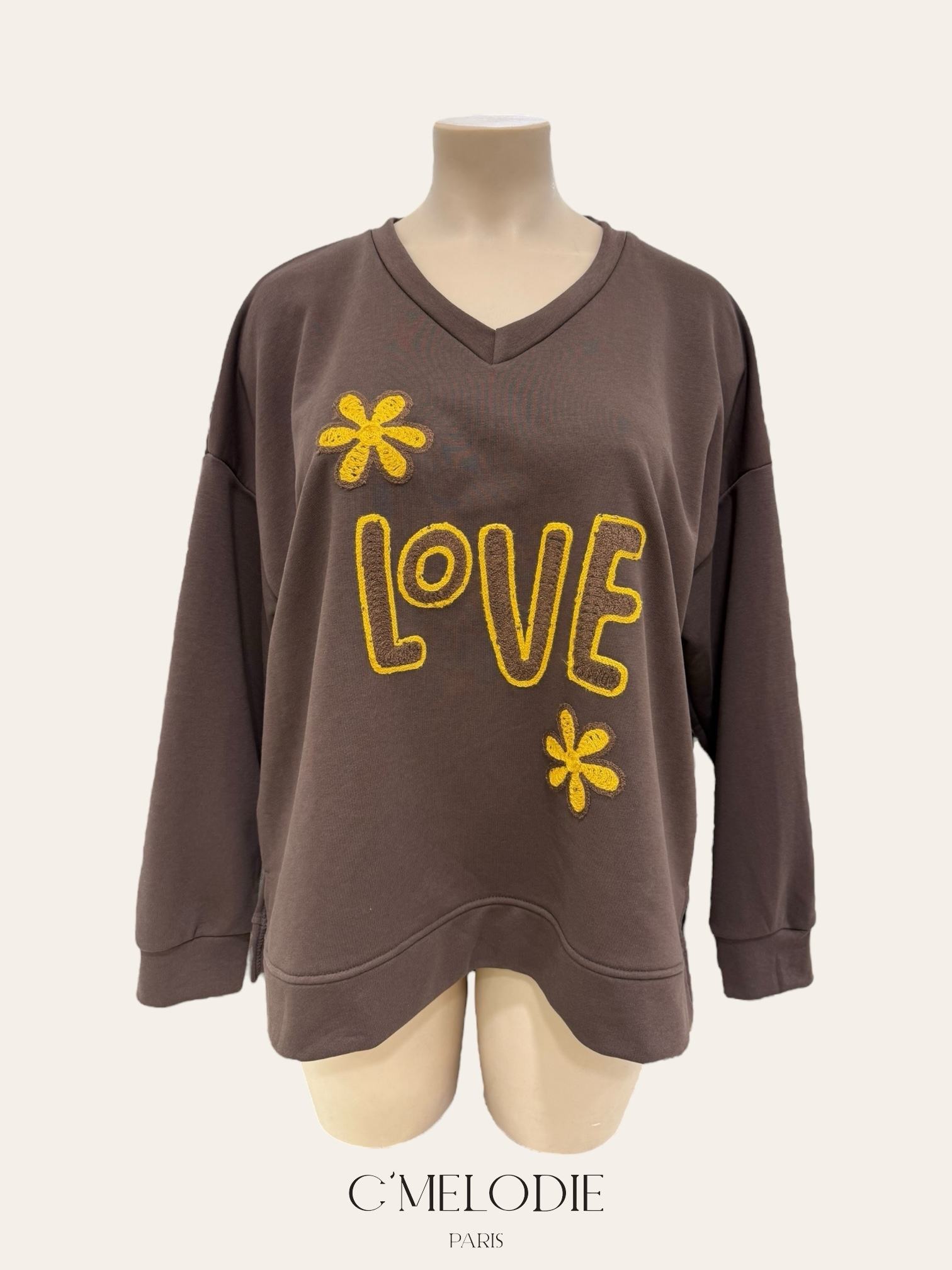 Sweat col v - LOVE