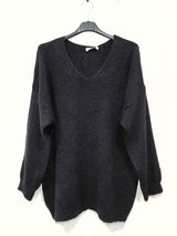 Pull col V en mohair