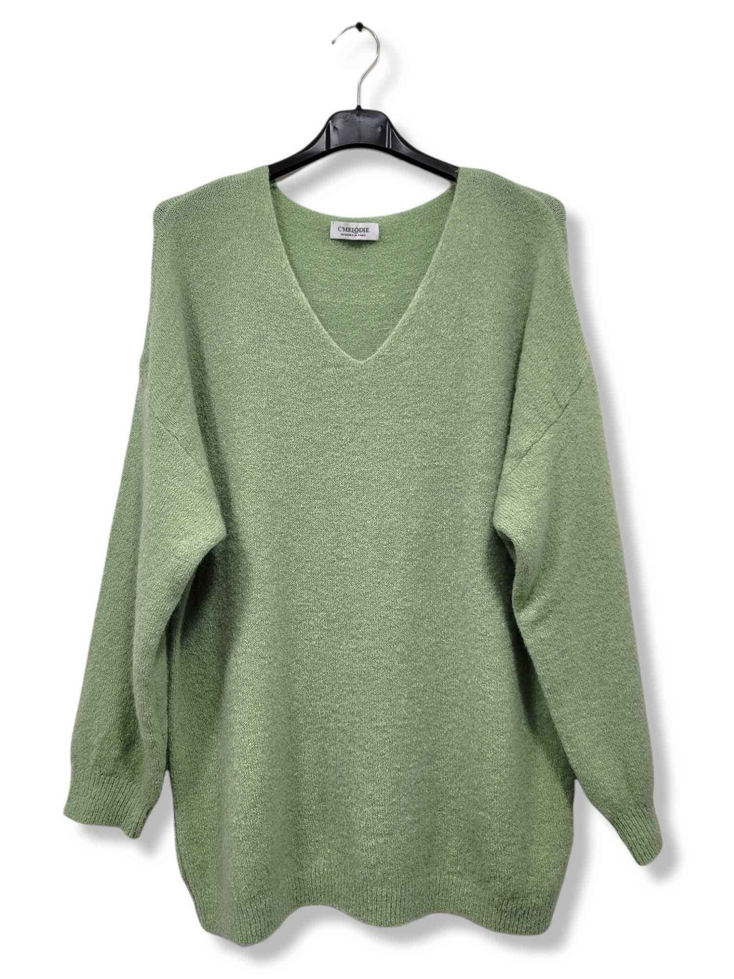 Pull col V en mohair