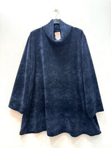 Tunique col roulé en velours côtelé