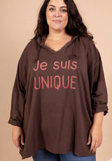 T-shirt "Je suis unique" avec capuche