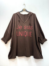 T-shirt "Je suis unique" avec capuche