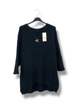 Pull brillant col V étoile