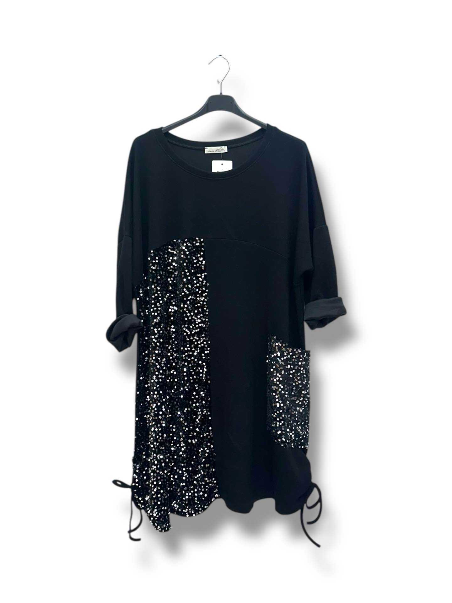 Robe mi-longue avec sequins