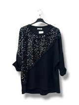 Tunique bi-matière avec velours et sequins