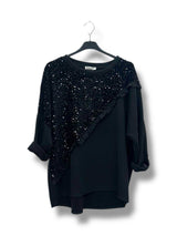 Tunique bi-matière avec velours et sequins