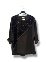 Tunique bi-matière avec velours et sequins