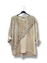 Tunique bi-matière avec velours et sequins