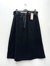 Jupe droite en velours côtelé