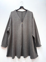 Tunique longue en maille douce avec zip