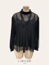 Blouse en voilage avec strass