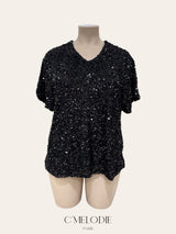 Tunique manches courtes à sequins